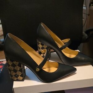 Katy Perry Collections Black and Gold Heels